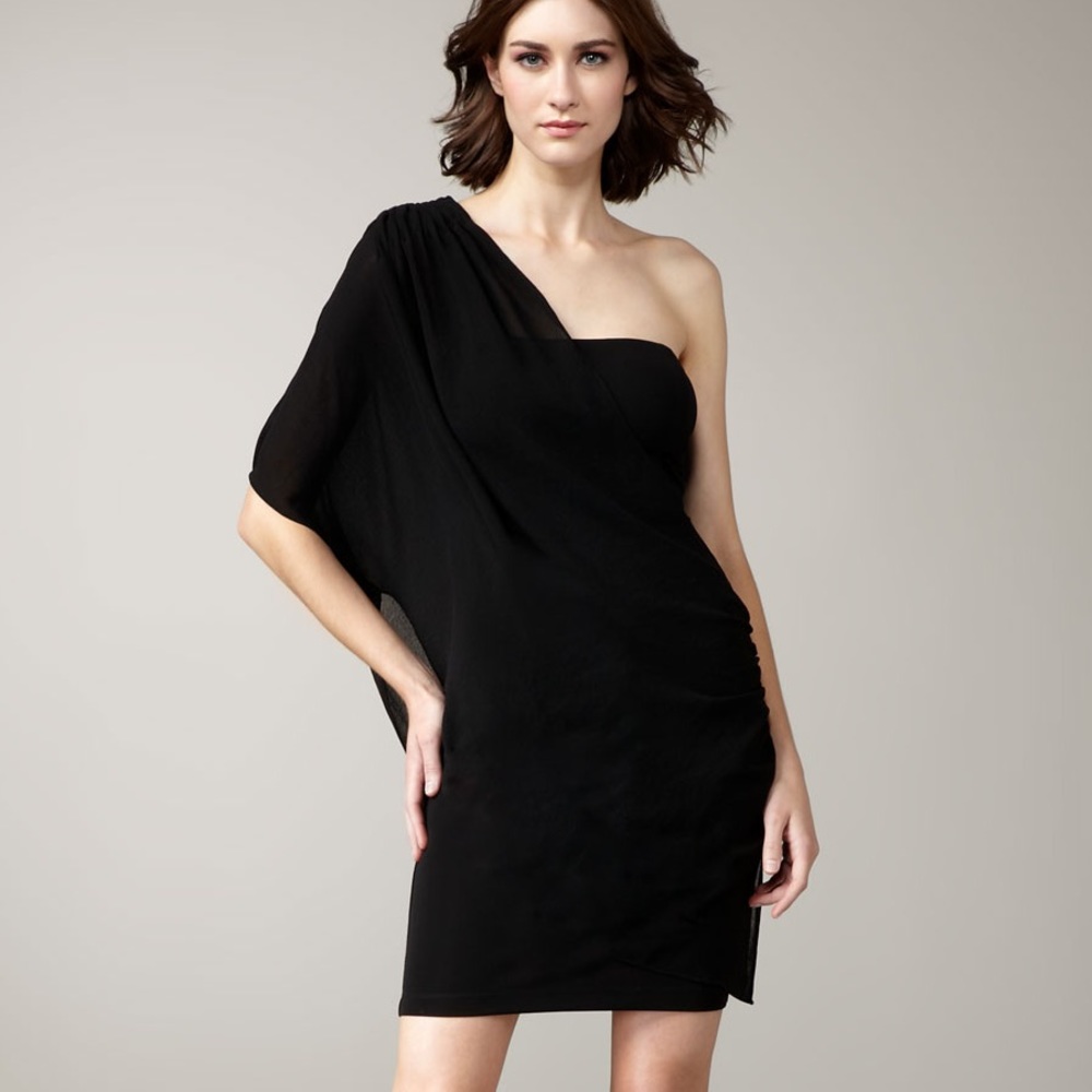 Alice and Olivia Bara One Shoulder Drape Dress